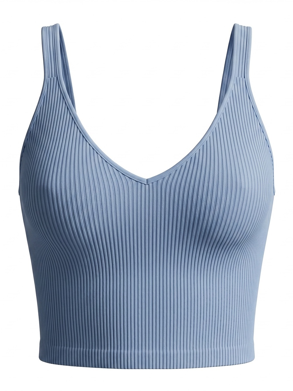 ☀️ Love Tree • Ribbed V-Neck Crop Tank Light Blue • Womens Medium - Picture 4 of 11